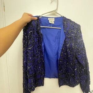 Vintage 80s Sequin Beaded Jacket -Small